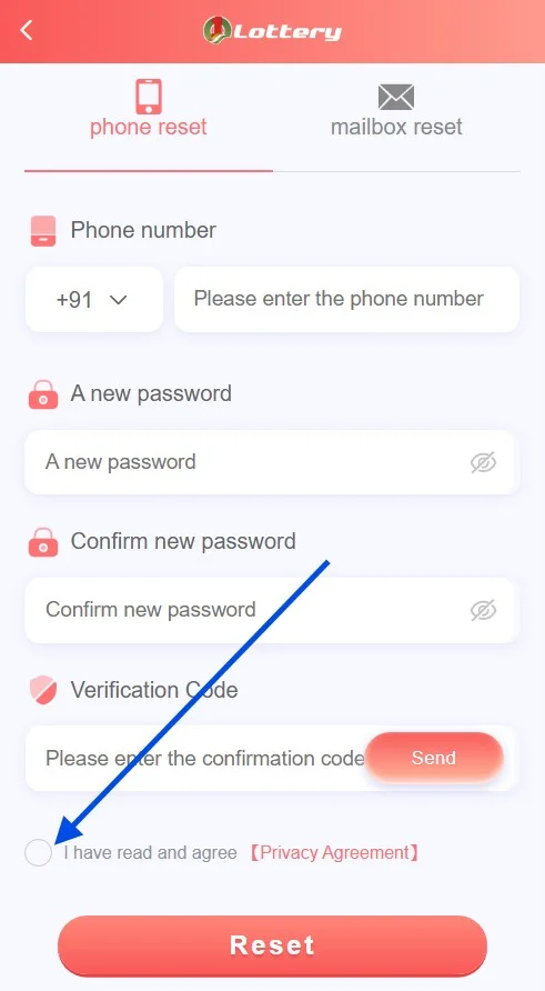 accept the privacy policy